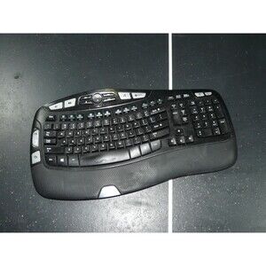 Logitech K350 Wireless Keyboard Black Comfort Wave Ergonomic No Dongle/Receiver